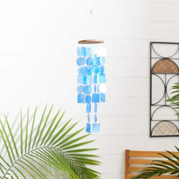 26 in. Blue Capiz Shell Waterfall Windchime