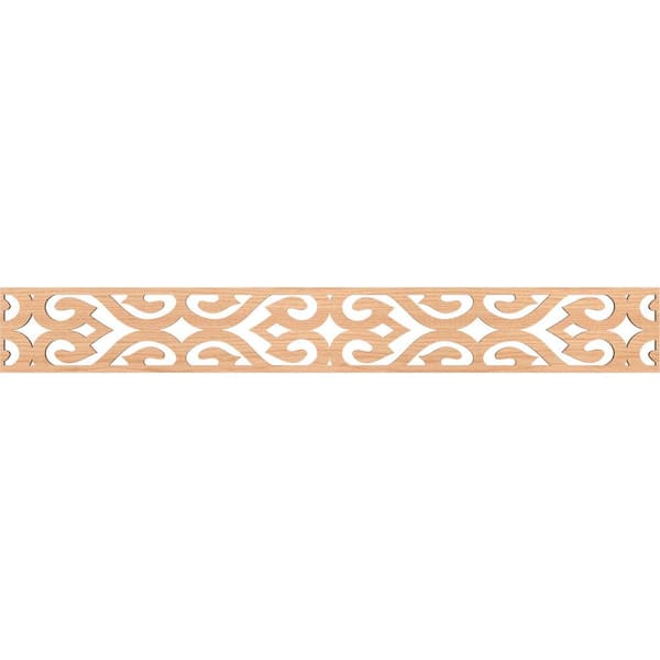 Ekena Millwork Keene Fretwork 0.25 in. D x 46.5 in. W x 6 in. L Hickory Wood Panel Moulding