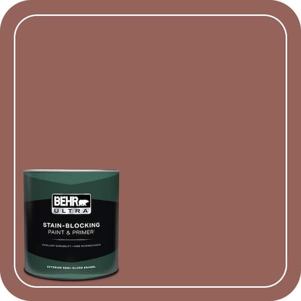 BEHR ULTRA 1 qt. #ICC-73 Brick Hearth Semi-Gloss Enamel Exterior Paint & Primer