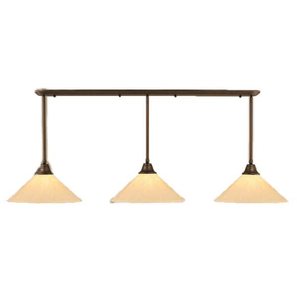 Filament Design Concord 3 Light 16 in. Bronze and Antique Ivory Glass Pendant