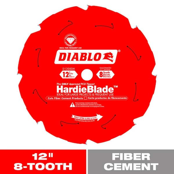 DIABLO 12in. x 8-Teeth HardieBlade Saw Blade for Fiber Cement