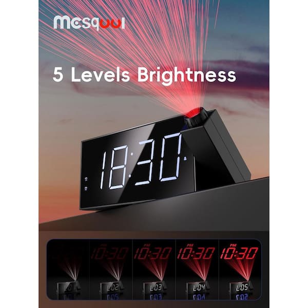 Afoxsos Digital Projection Alarm Clock with 180° Rotatable