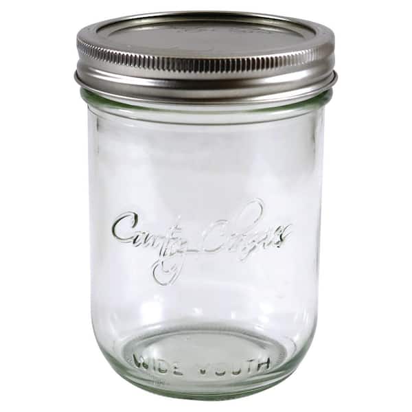 Glass Pint Jar Country Style Mugs, 16 oz.