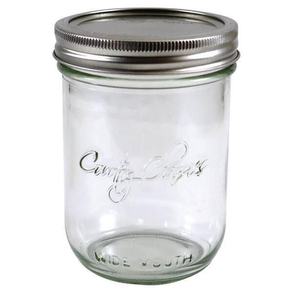 thumbnail image 2 of Two Jar Set With Lids - 16oz Wide Mouth Glass Jars For Chrono Clean - Clear Glass 2 of 6