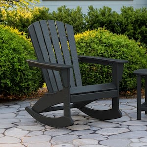 POLYWOOD Grant Park Traditional Curveback Navy HDPE Plastic