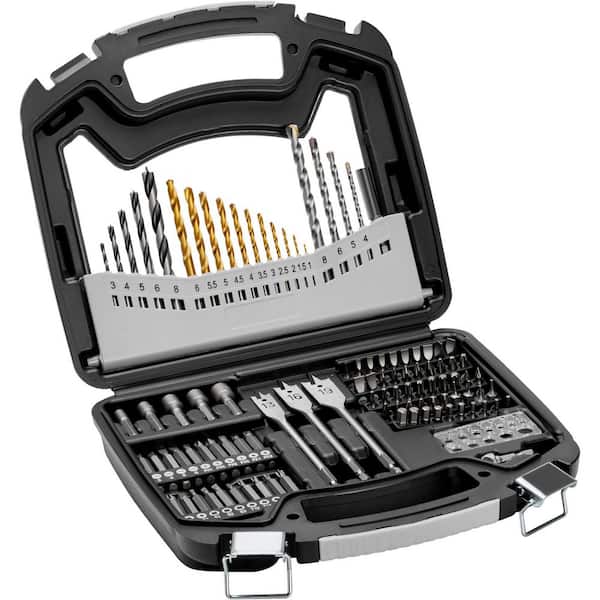 Steel Drill Bit Set (101-Piece), Driver Bits for Wood, Metal, Cement Drilling, Screw Driving, in Organized Carrying Case