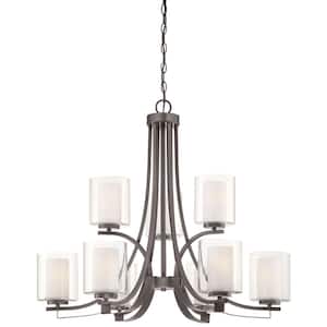 Parsons Studio 9-Light Smoked Iron Modern Chandelier for Dining Room