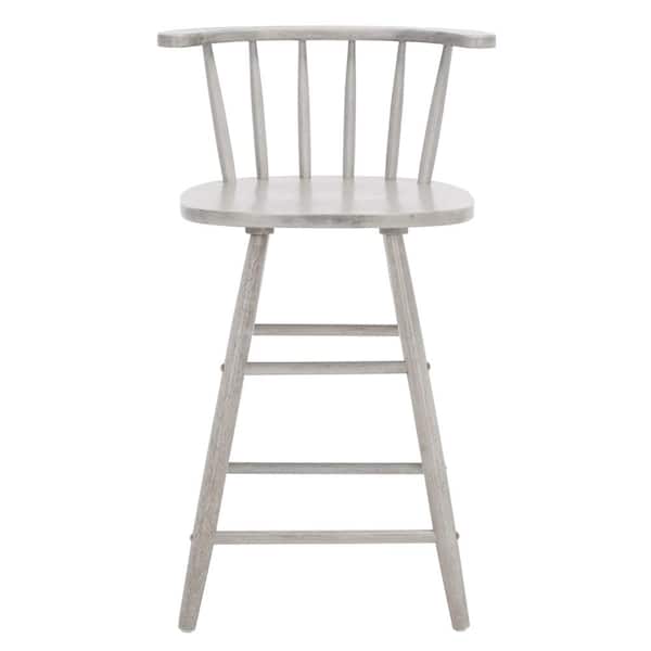 SAFAVIEH Jay 25 in. Grey Low Back Wood Frame Counter Stool