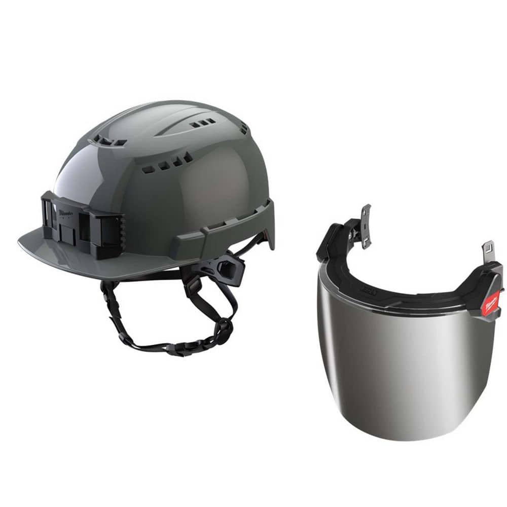 Milwaukee BOLT Gray Type 2 Class C Front Brim Vented Safety Helmet W ...
