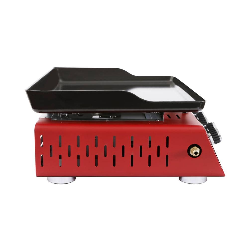 Red 24-Inch 3-Burner Portable Gas Grill Griddle