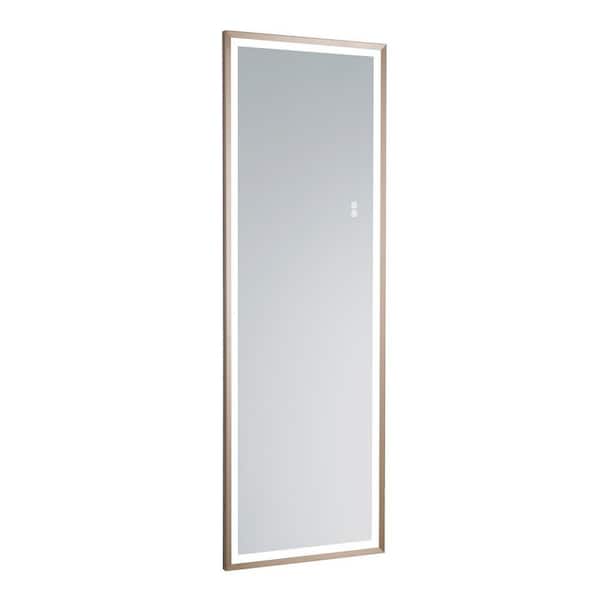 EPOWP 22 in. W x 65 in. H Rectangular Aluminum Framed Anti-Fog LED Wall Bathroom Vanity Mirror in Matte Gold