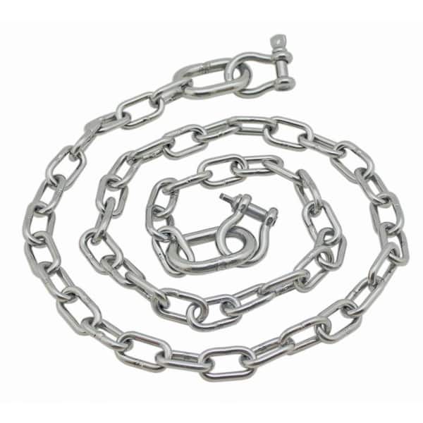 Extreme Max BoatTector Stainless Steel Anchor Lead Chain - 5/16 in. x 5 ft. with 3/8 in. Shackles