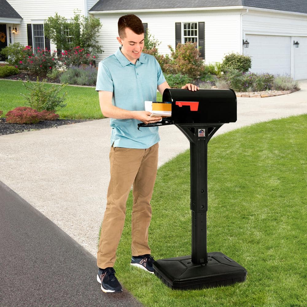 Black Heavy Duty Dig-Free Universal Mailbox Post