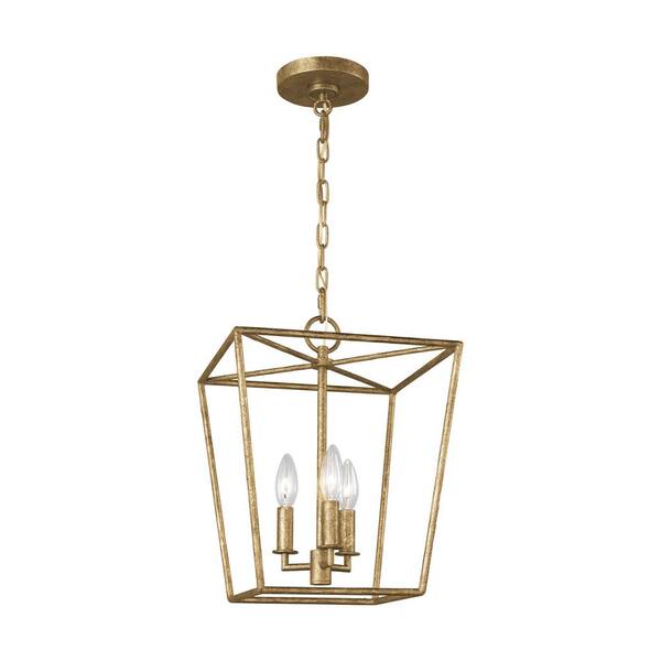 Generation Lighting - Viota Small 3-Light Casted Gild Finish Dining Room Entry Hallway Transitional Pendant Light