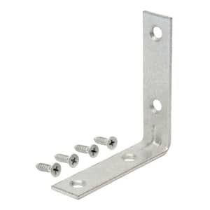 Steel Construction Pack of 4 4 Piece Prime-Line Products Prime-Line MP11347-4 Corner Bracket L-Angle 1-1/2 Inch Galvanized Finish