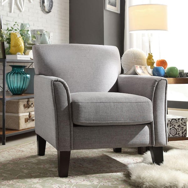 HomeSullivan Durham Grey Linen Arm Chair