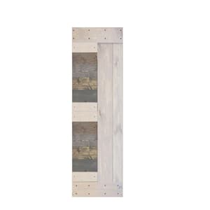 L Series 24 in. x 84 in. Multi-Textured Finished Solid Wood Barn Door Slab - Hardware Kit Not Included