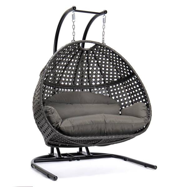 double hanging egg chair grey