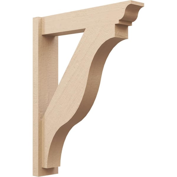 Ekena Millwork 6 in. x 36 in. x 28 in. Funston Traditional Rough Cedar Woodgrain Timberthane Polyurethane Outlooker, Primed Tan
