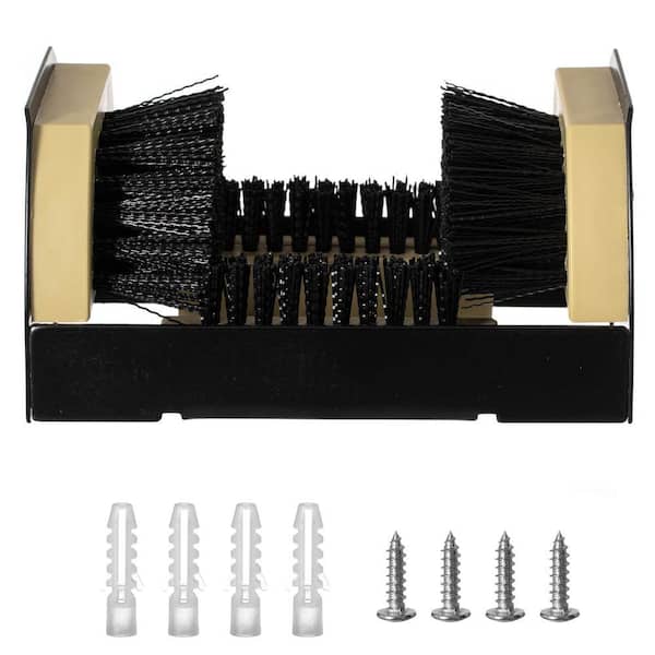 Heavy Duty Black 9 in. x 6 in. Coir Boot Scraper and Shoe Cleaner Brush Boot Tray