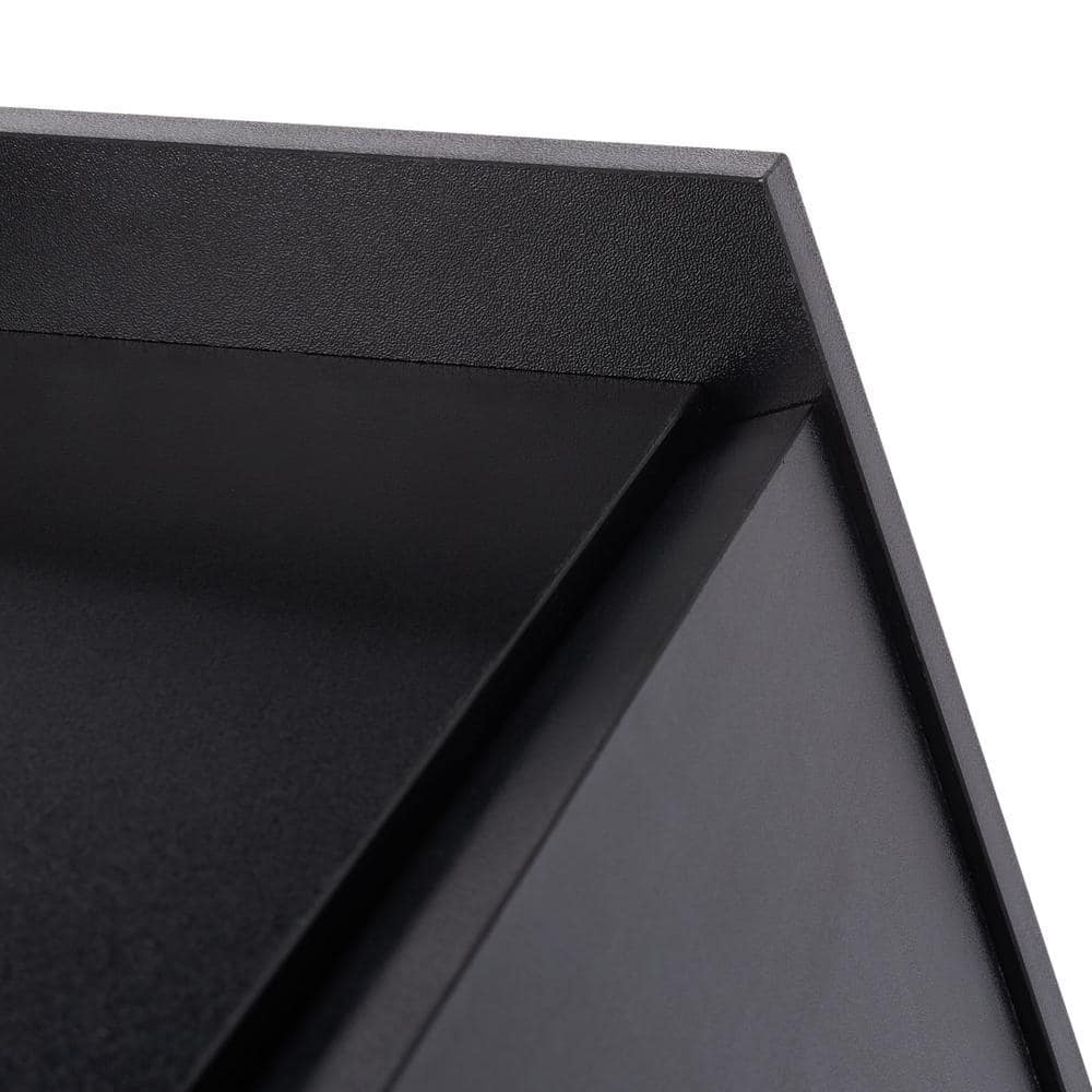Black Wood Writing Desk with Drawer and Shelf