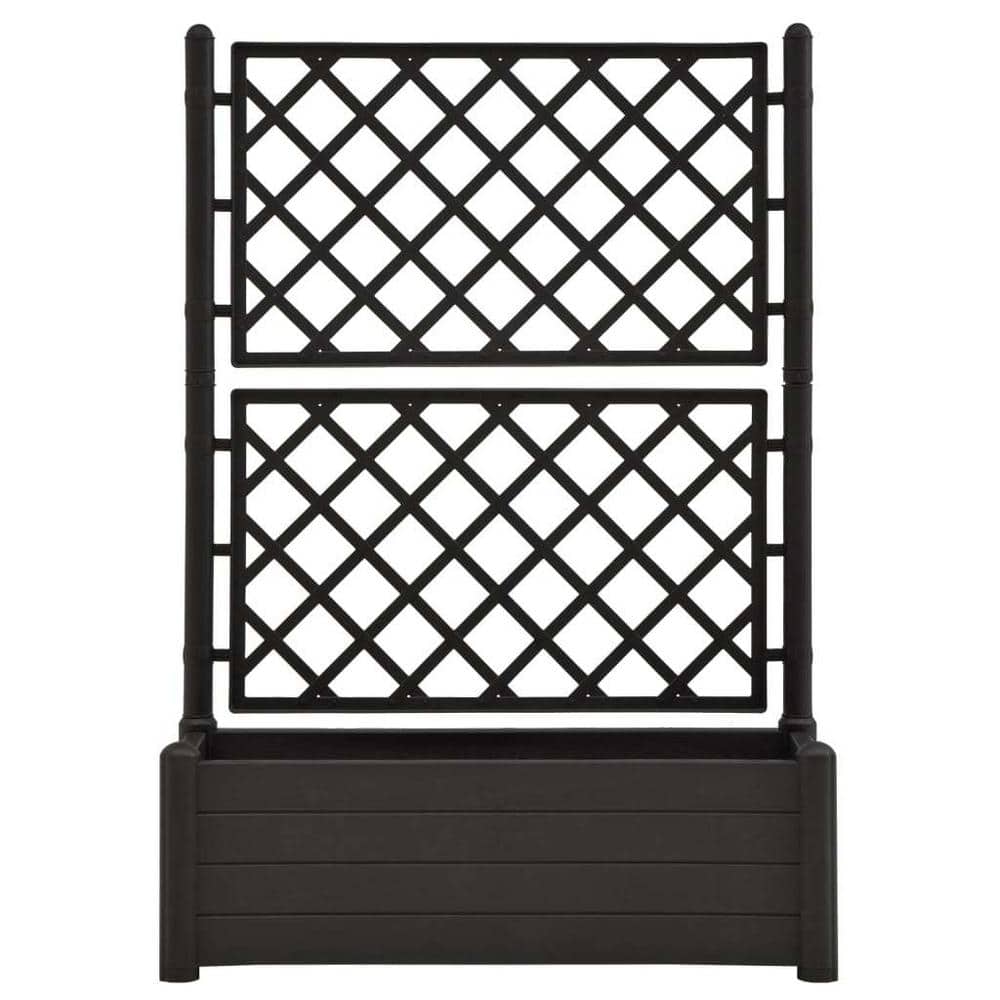 Movisa 39.4 in. x 16.9 in. x 55.9 in. PP Garden Planter with Trellis,  Anthracite Y-MVDOMSP7 - The Home Depot