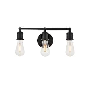 Timeless Home Sofia 15.4 in. W x 5.6 in. H 3-Light Black Wall Sconce