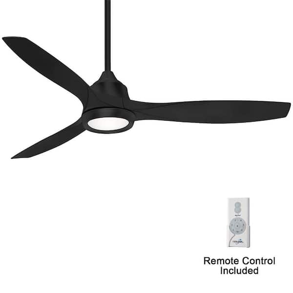 Skyhawk 60 in. Integrated LED Indoor Black Ceiling Fan with Light with Remote Control