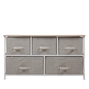 39.37 in. W x 21.65 in. H Gray 5-Drawer Storage with Gray Drawers