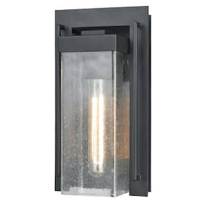 Palayan Matte Black Outdoor Hardwired Wall Sconce with No Bulbs Included