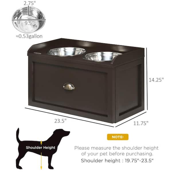 Elevated Dog Feeder and Storage Box dog bowl stands raised pet