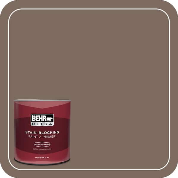 BEHR ULTRA 1 qt. #N180-6 Derby Extra Durable Flat Interior Paint & Primer