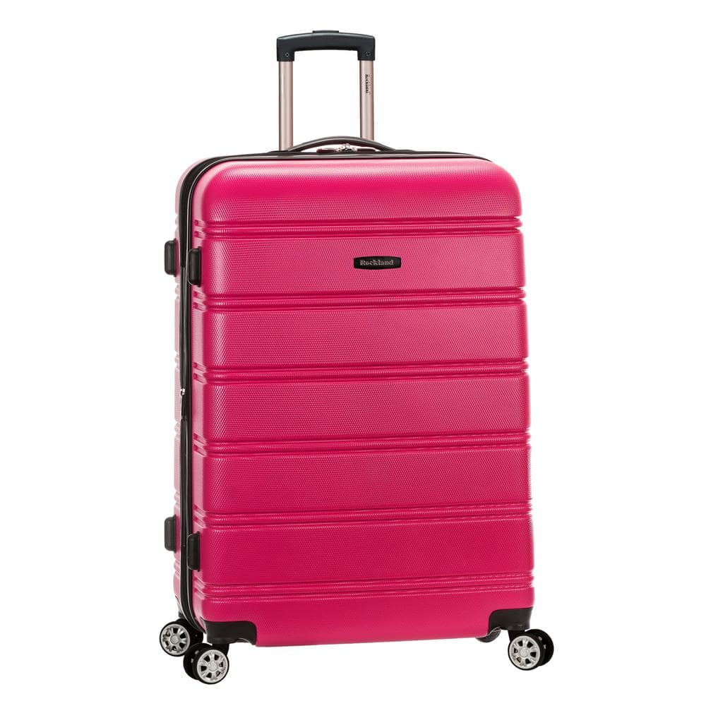 Rockland Melbourne 28 in. Magenta Expandable Hardside Dual Wheel ...