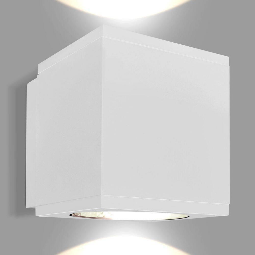 4 In. White Modern LED Up Down Wall Sconce Cube, 3CCT, 26W, 2400LM, IP65, Anti-Rust Aluminum, Wet Rated, ETL Listed price history on PriceWatchPro