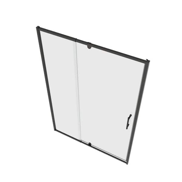 28-32 in. W x 72 in. H Framed Pivot Swing Glass Sliding Shower Door, 1/4 in.(6mm) SGCC Clear Tempered Glass, Matte Black