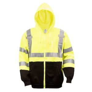 COR-BRITE Type R Class 3 Large Full-Zip Sweatshirt in Lime with Hood