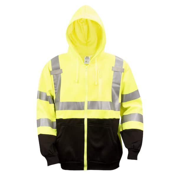 Cordova COR-BRITE Type R Class-3 4XL Full-Zip Sweatshirt in Lime with Hood