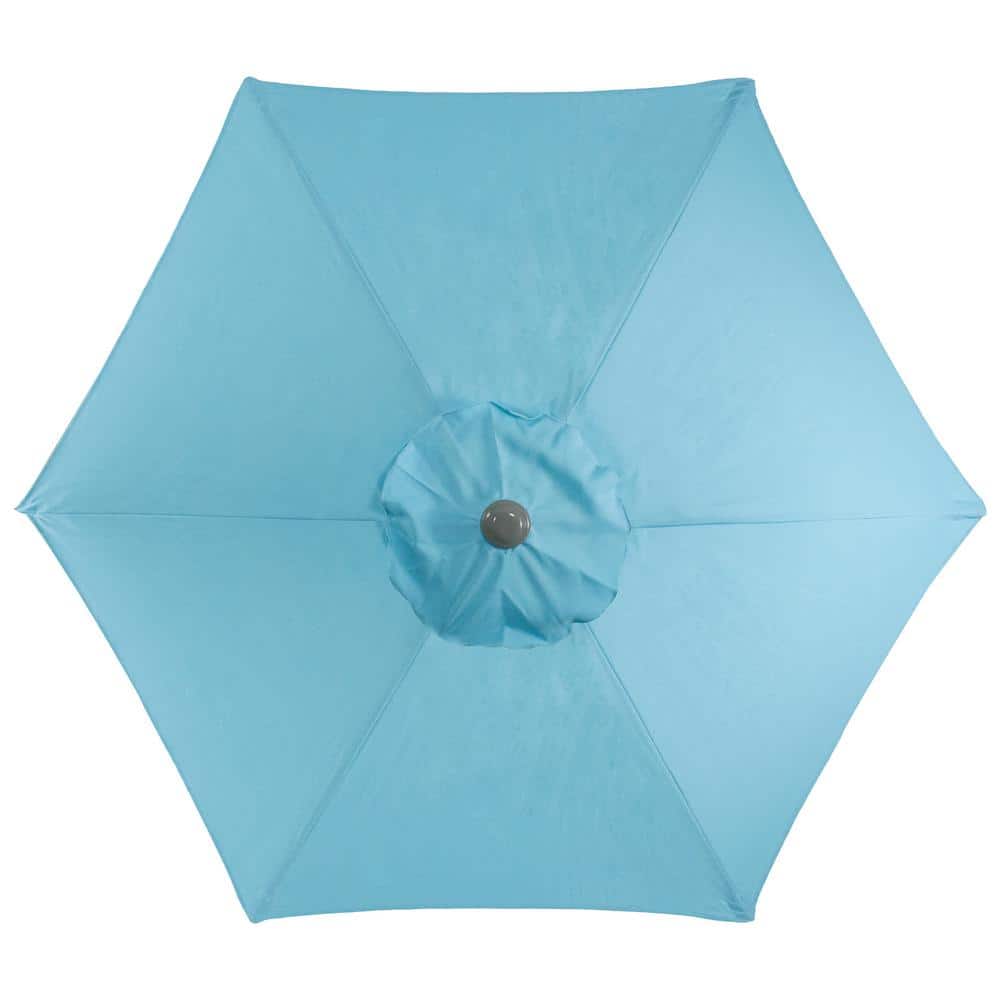 6.5 ft Turquoise Blue Hexagon Market Patio Umbrella with Aluminum Pole