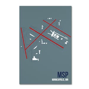 16 in. x 24 in. "MSP Airport Layout" by 08 Left Canvas Wall Art