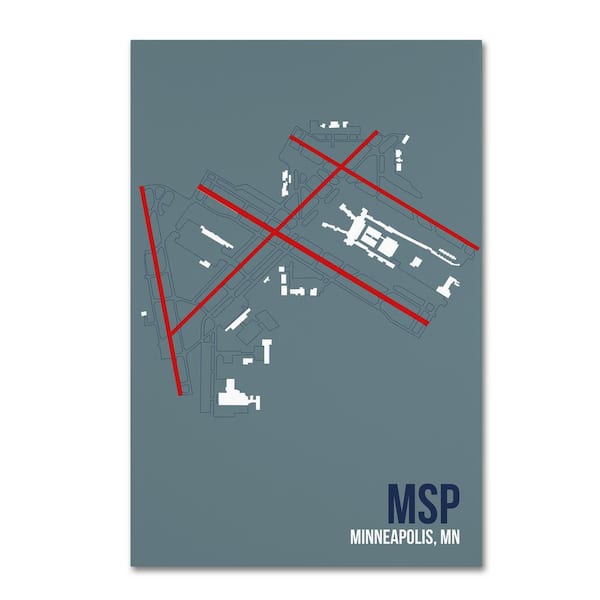 Trademark Fine Art 16 in. x 24 in. "MSP Airport Layout" by 08 Left Canvas Wall Art