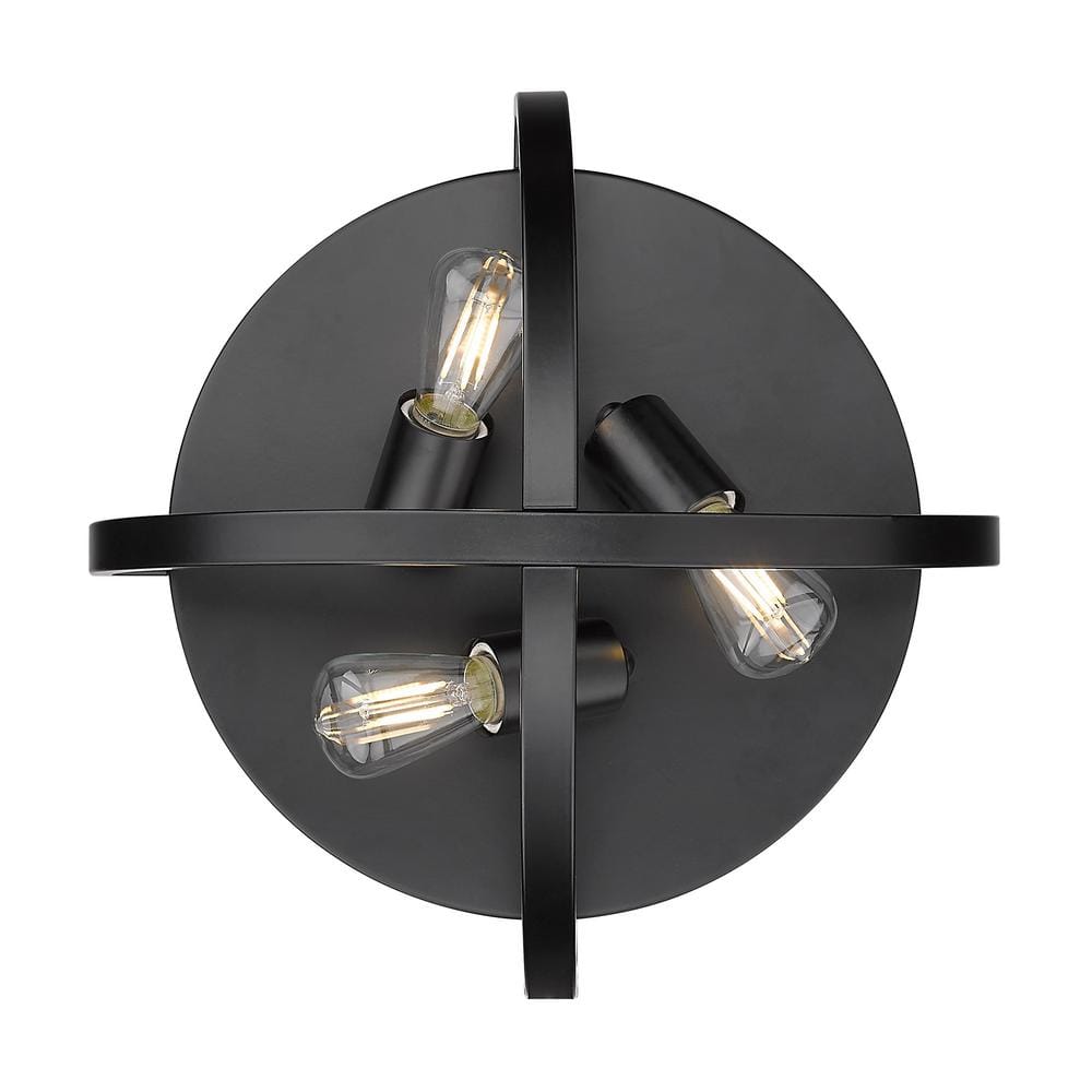 Matte Black 15" Industrial Flush Mount Ceiling Light