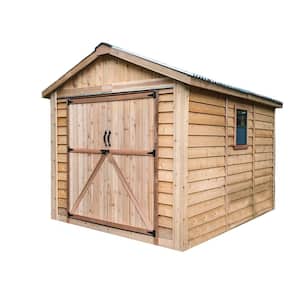 Space Master 8 ft. W x 12 ft. D Cedar Wood Storage Shed with Metal Roof (96 sq. ft.)