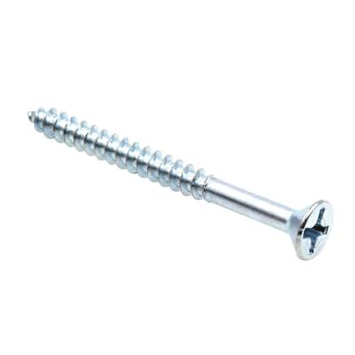 Everbilt #6 x 1-1/2 in. Phillips Flat Head Zinc Plated Wood Screw  (100-Pack) 801792 - The Home Depot