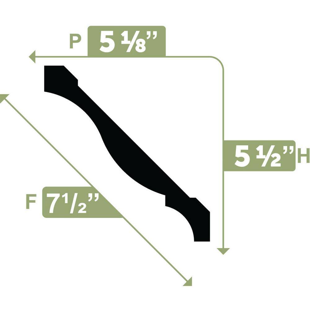 White PVC Crown Moulding 5.5" x 96" 2-Pack