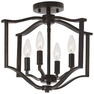 Elyton 4-Light Downtown Bronze with Gold Highlights Semi-Flush Mount