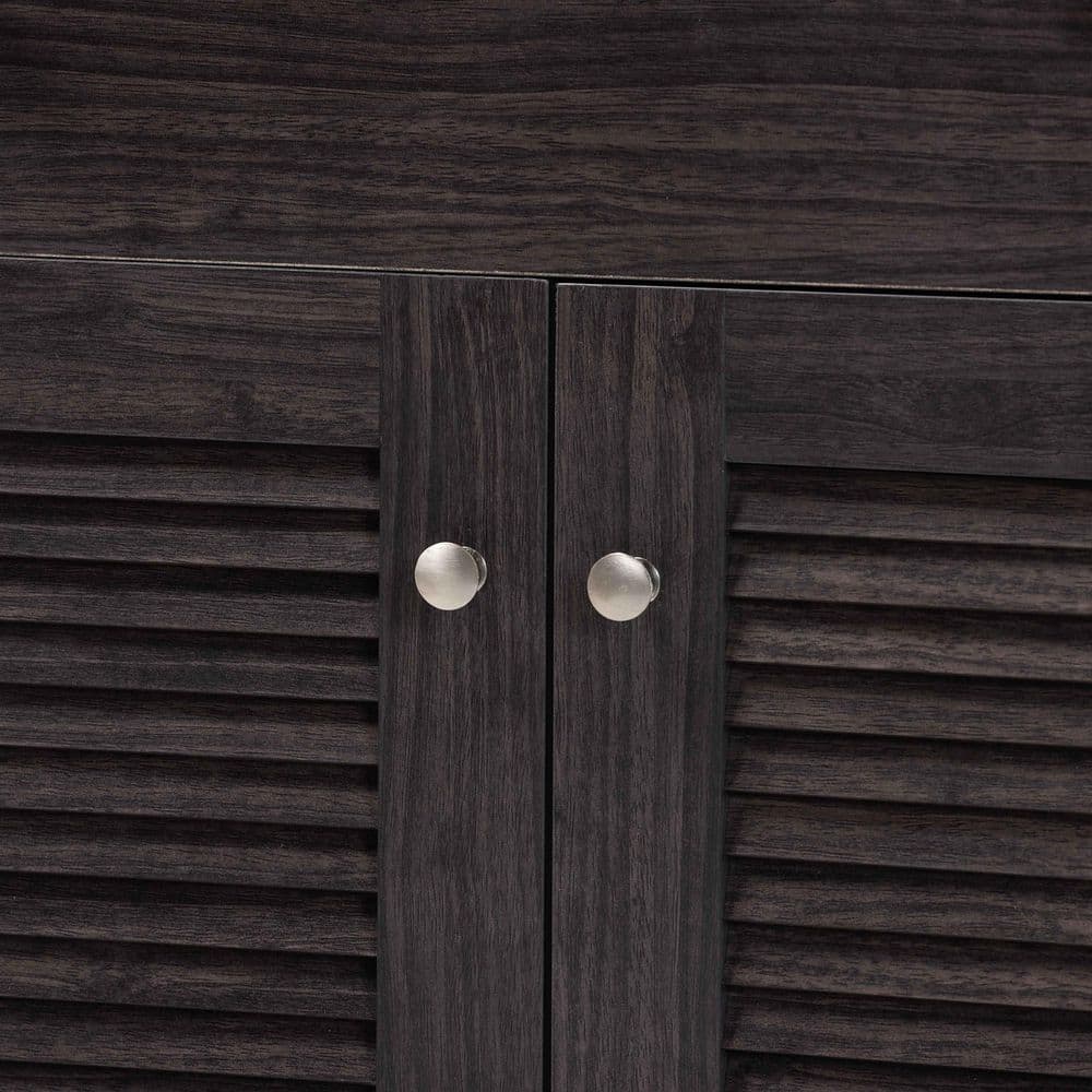 Elegant Dark Espresso Engineered Wood and PU Veneer China Cabinet