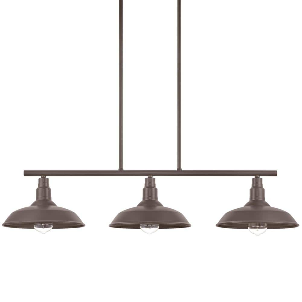 Hampton Bay Kelford 3-Light Brown Island Chandelier Light HDP99175BRN ...