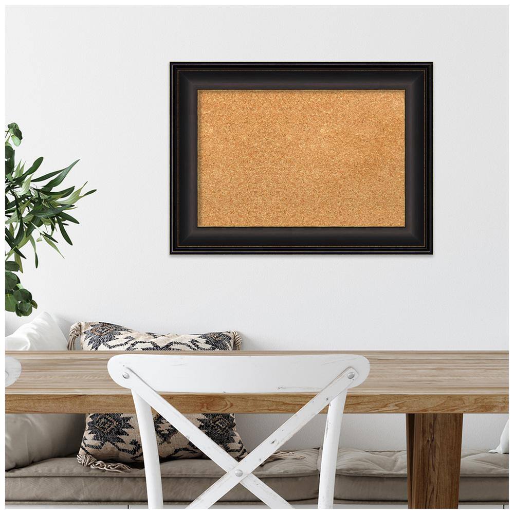 Natural Cork Bulletin Board with Oil Rubbed Bronze Frame