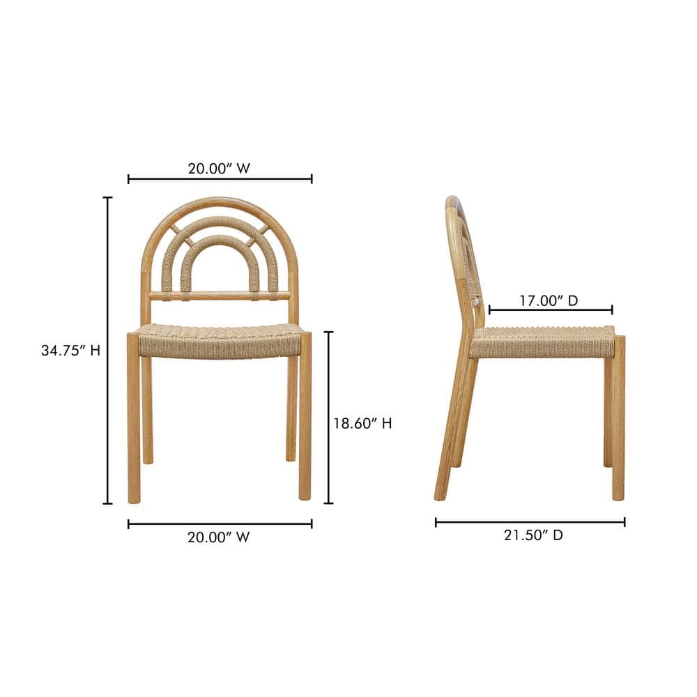 Natural Oak and Cane Arched Back Dining Chair Set