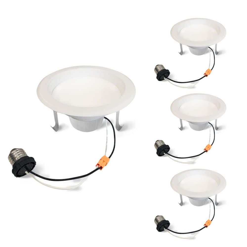 4 in. 2700K New Construction or Remodel Integrated LED Recessed Retrofit Light Kit for 75-Watt Equivalent (Set of 4) price history on PriceWatchPro